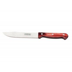 FACA PARA COZINHA 6 POLYWOOD VERMELHO LAMINA DE ACO INOX E CABO DE MADEIRA TRAMONTINA