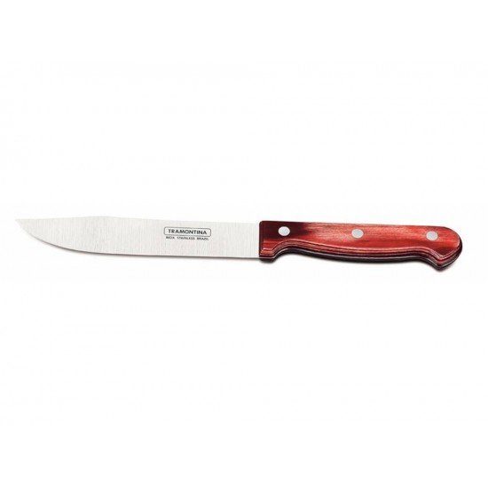 FACA PARA COZINHA 6 POLYWOOD VERMELHO LAMINA DE ACO INOX E CABO DE MADEIRA TRAMONTINA