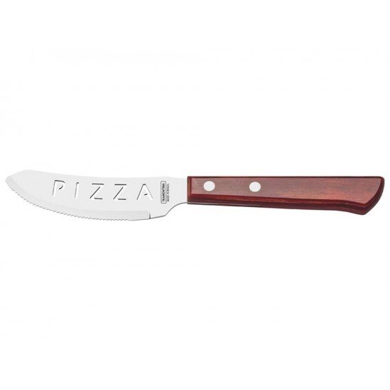 FACA PARA PIZZA 4 POLYWOOD VERMELHO LAMINA DE ACO INOX E CABO DE MADEIRA TRAMONTINA