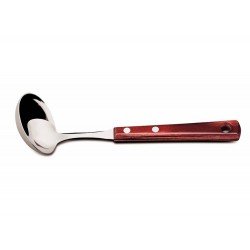 CONCHA PARA MOLHO POLYWOOD VERMELHO LAMINA DE ACO INOX E CABO DE MADEIRA TRAMONTINA
