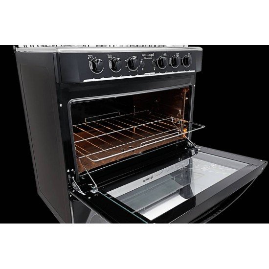 FOGAO DE PISO 5 BOCAS NEW UP ABSOLUTE BLACK BIVOLT