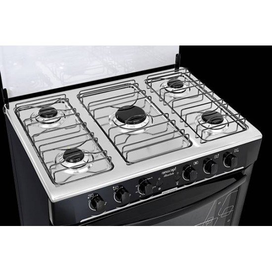 FOGAO DE PISO 5 BOCAS NEW UP ABSOLUTE BLACK BIVOLT