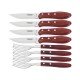 JOGO CHURRASCO 8 PEÇAS POLYWOOD VERMELHO SORTIDOS LAMINAS DE ACO INOX E CABOS DE MADEIRA TRAMONTINA