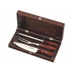 KIT CHURRASCO 4 PCS POLYWOOD VERMELHO SORTIDOS COM LAMINAS DE ACO INOX E CABOS DE MADEIRA TRAMONTINA