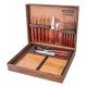 KIT CHURRASCO 15 PEÇAS POLYWOOD LAMINAS EM AÇO INOX CABO DE MANDEIRA VERMELHA TRAMONTINA