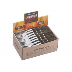 DISPLAY 60 PEÇAS GARFO DE MESA POLYWOOD CASTANHO LAMINA DE ACO INOX E CABO DE MADEIRA TRAMONTINA