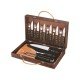 KIT CHUR 17 PCS POLYWOOD CASTANHO SORTIDOS COM LAMINAS DE ACO INOX E CABOS DE MADEIRA TRAMONTINA