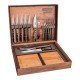 KIT CHURRASCO 15 PEÇAS POLYWOOD LAMINAS EM AÇO INOX CABO DE MANDEIRA CASTANHO TRAMONTINA