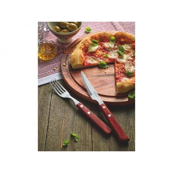 JOGO CHURRASCO 12 PEÇAS POLYWOOD VERMELHO SORTIDOS LAMINAS DE ACO INOX E CABOS DE MADEIRA TRAMONTINA