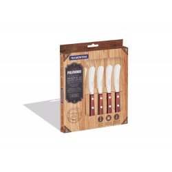 CONJUNTO ESPATULAS MANTEIGA 6 PCS POLYWOOD VERMELHOLAMINAS DE ACO INOX E CABOS DE MADEIRA TRAMONTINA