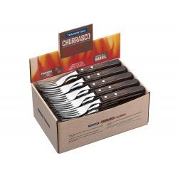 DISPLAY 48 PEÇAS GARFO JUMBO POLYWOOD CASTANHO LAMINA DE ACO INOX E CABO DE MADEIRA TRAMONTINA