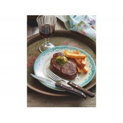 FACA CHURRASCO 4 FIO SERRILHADO POLYWOOD CASTANHO LAMINA DE ACO INOX E CABO DE MADEIRA TRAMONTINA