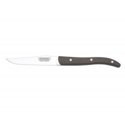 FACA PARA CHURRASCO 4 FIO LISO POLYWOOD CASTANHO LAMINA DE ACO INOX E CABO DE MADEIRA TRAMONTINA
