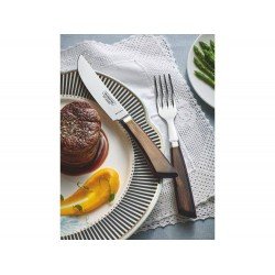 FACAS PARA CHURRASCO 5 POLYWOOD VERMELHO LAMINA DE ACO INOX CABO DE MADEIRA TRAMONTINA