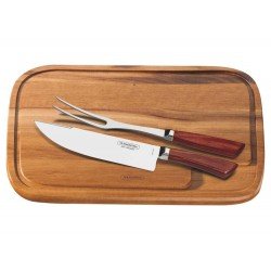 JOGO CHURRASCO 3 PEÇAS POLYWOOD VERMELHO SORTIDOS LAMINAS DE ACO INOX E CABOS DE MADEIRA TRAMONTINA