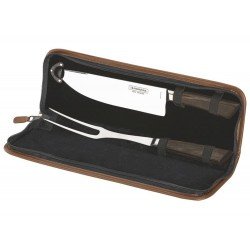 JOGO TRINCHANTE 3 PEÇAS POLYWOOD CASTANHO SORTIDOS LAMINAS DE ACO INOX E CABOS DE MADEIRA TRAMONTINA