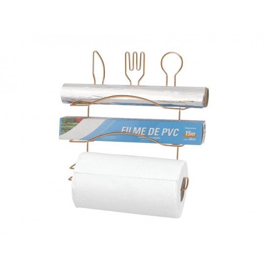 SUPORTE PARA TRÊS ROLOS QUERIDA ROSE GOLD ARTHI