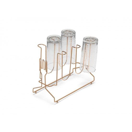 PORTA COPOS PARA 6 UNIDADES QUERIDA ROSE GOLD ARTHI