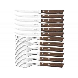 JOGO P CHURRASCO 12 PEÇAS TRADICIONAL SORTIDOS COM LAMINAS DE ACO INOX E CABOS DE MADEIRA TRAMONTINA