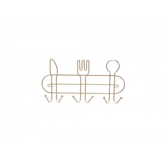 SUPORTE COM 6 GANCHOS PAREDE QUERIDA ROSE GOLD ARTHI