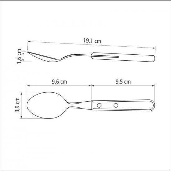 COLHER DE MESA TRAMONTINA DYNAMIC COM LÂMINA EM AÇO INOX E CABO DE MADEIRA NATURAL