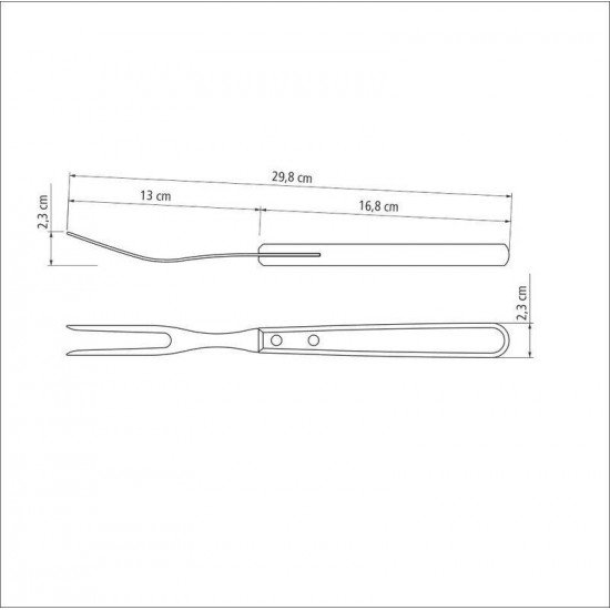 GARFO TRINCHANTE TRAMONTINA DYNAMIC COM LÂMINA EM AÇO INOX E CABO DE MADEIRA NATURAL