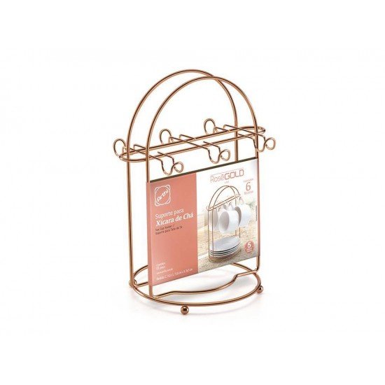 PORTA XÍCARAS DE CHÁ ROSE GOLD ARTHI