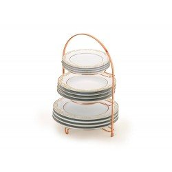 PORTA PRATOS TRIPLO PIATINA ROSE GOLD ARTHI