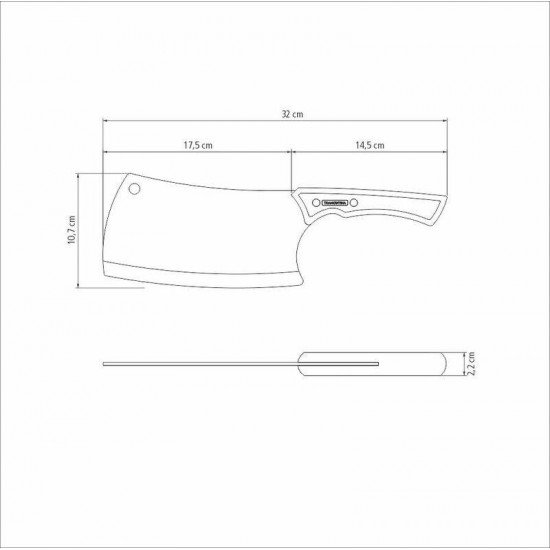 CUTELO TRAMONTINA CHURRASCO BLACK COM LÂMINA DE AÇO INOX ESCURECIDO E CABO DE MADEIRA 7