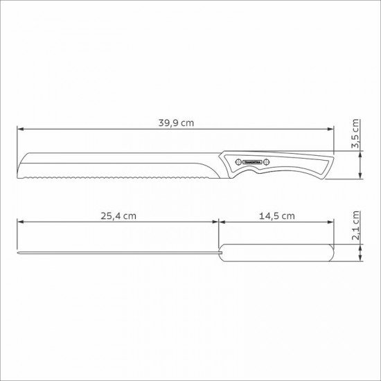 FACA PEIXEIRA E COZINHA TRAMONTINA COM LÂMINA EM AÇO CARBONO E CABO DE MADEIRA 10