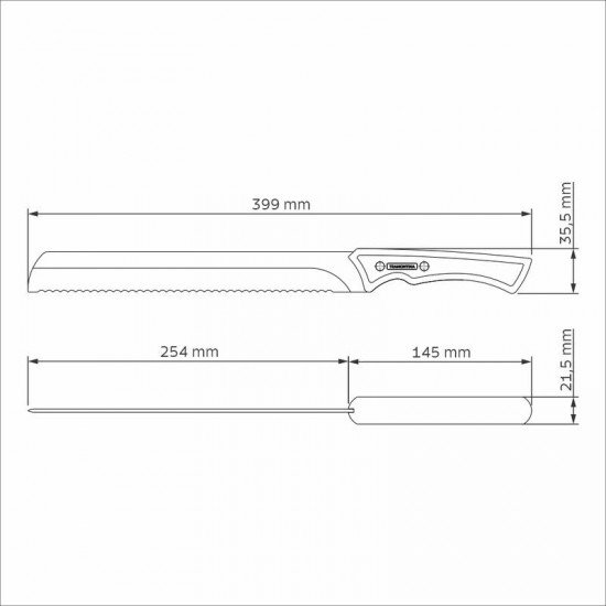 FACA PEIXEIRA E COZINHA TRAMONTINA COM LÂMINA EM AÇO CARBONO E CABO DE MADEIRA 10