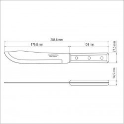 FACA PARA COZINHA TRAMONTINA DYNAMIC COM LÂMINA EM AÇO INOX E CABO DE MADEIRA NATURAL 7