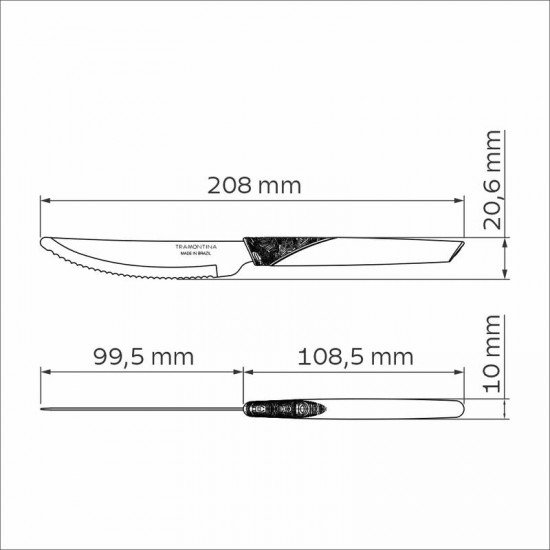 FACA DE MESA TRAMONTINA LYF COM LÂMINA EM AÇO INOX E CABO DE POLIPROPILENO PCR VERDE NATUREZA 4