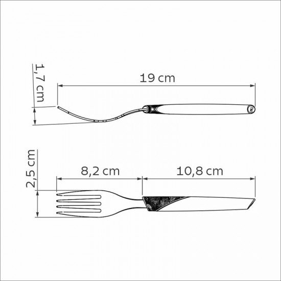 GARFO DE MESA TRAMONTINA LYF COM LÂMINA EM AÇO INOX E CABO DE POLIPROPILENO PCR VERDE NATUREZA