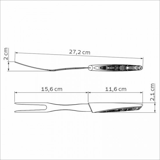 GARFO TRINCHANTE TRAMONTINA LYF COM LÂMINA EM AÇO INOX E CABO DE POLIPROPILENO PCR VERDE NATUREZA