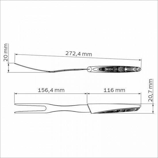 GARFO TRINCHANTE TRAMONTINA LYF COM LÂMINA EM AÇO INOX E CABO DE POLIPROPILENO PCR VERDE NATUREZA