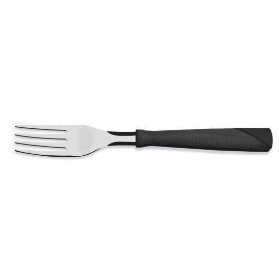 KIT 6 GARFO DE MESA NEW KOLOR PRETO LAMINA DE ACO INOX E CABO DE POLIPROPILENO TRAMONTINA