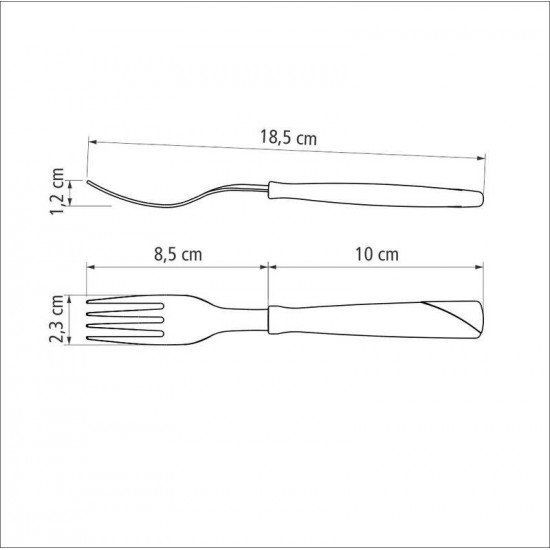 GARFO DE MESA TRAMONTINA NEW KOLOR COM LÂMINA EM AÇO INOX E CABO DE POLIPROPILENO BRANCO
