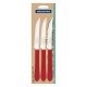 CONJUNTO DE FACAS PARA CHURRASCO TRAMONTINA LEME COM LÂMINAS EM AÇO INOX E CABOS DE POLIPROPILENO VERMELHO 3 PEÇAS