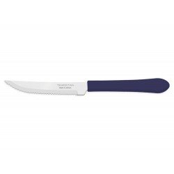 FACA PARA CHURRASCO 4 LEME AZUL LAMINA DE ACO INOX E CABO DE POLIPROPILENO TRAMONTINA