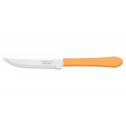 FACA PARA CHURRASCO 4 LEME LARANJA LAMINA DE ACO INOX E CABO DE POLIPROPILENO TRAMONTINA
