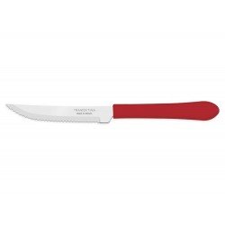 FACA PARA CHURRASCO 4 LEME VERMELHO LAMINA DE ACO INOX E CABO DE POLIPROPILENO TRAMONTINA