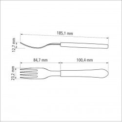 GARFO DE MESA TRAMONTINA LEME COM LÂMINA EM AÇO INOX E CABO DE POLIPROPILENO CINZA