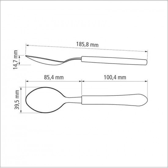 COLHER DE MESA TRAMONTINA LEME COM LÂMINA EM AÇO INOX E CABO DE POLIPROPILENO CINZA