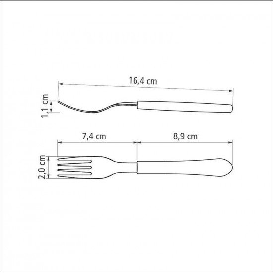 GARFO DE SOBREMESA TRAMONTINA LEME COM LÂMINA EM AÇO INOX E CABO DE POLIPROPILENO CINZA