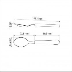 COLHER DE SOBREMESA TRAMONTINA LEME COM LÂMINA EM AÇO INOX E CABO DE POLIPROPILENO CINZA