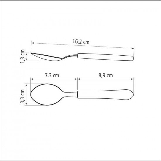 COLHER DE SOBREMESA TRAMONTINA LEME COM LÂMINA EM AÇO INOX E CABO DE POLIPROPILENO AZUL OCEANO