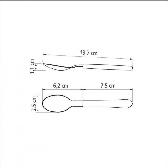 COLHER DE CHÁ TRAMONTINA LEME COM LÂMINA EM AÇO INOX E CABO DE POLIPROPILENO CINZA