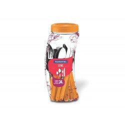 FAQUEIRO 24 PEÇAS LEME LARANJA SORTIDOS COM LAMINAS DE ACO INOX E CABOS DE POLIPROPILENO TRAMONTINA