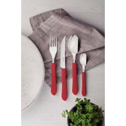 FAQUEIRO TRAMONTINA LEME COM LÂMINAS EM AÇO INOX E CABOS DE POLIPROPILENO VERMELHO 12 PEÇAS